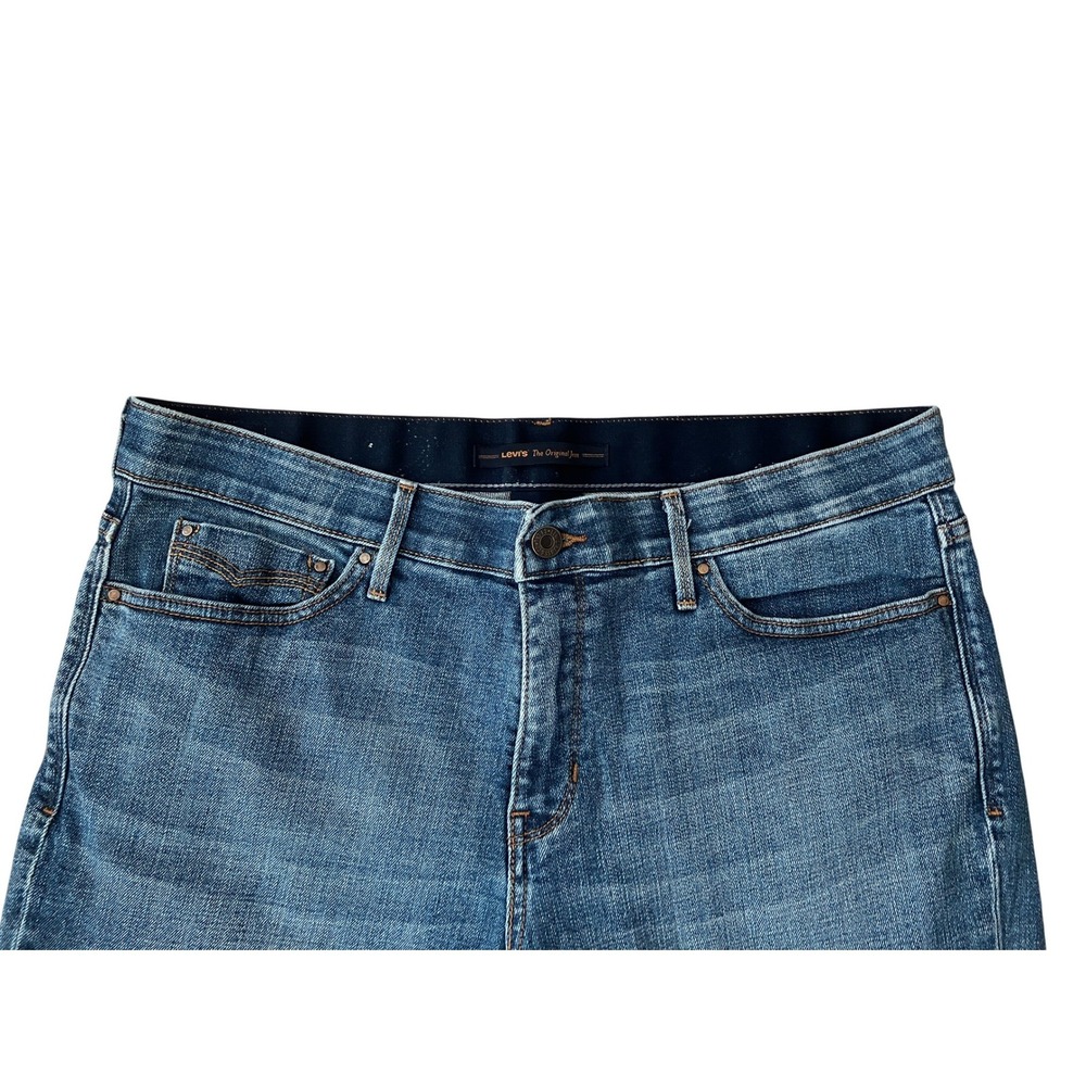 Levi's 525 Perfect Waist Capris Jeans Women's Blue Denim Vintage Cropped Size 14 - Picture 2 of 9